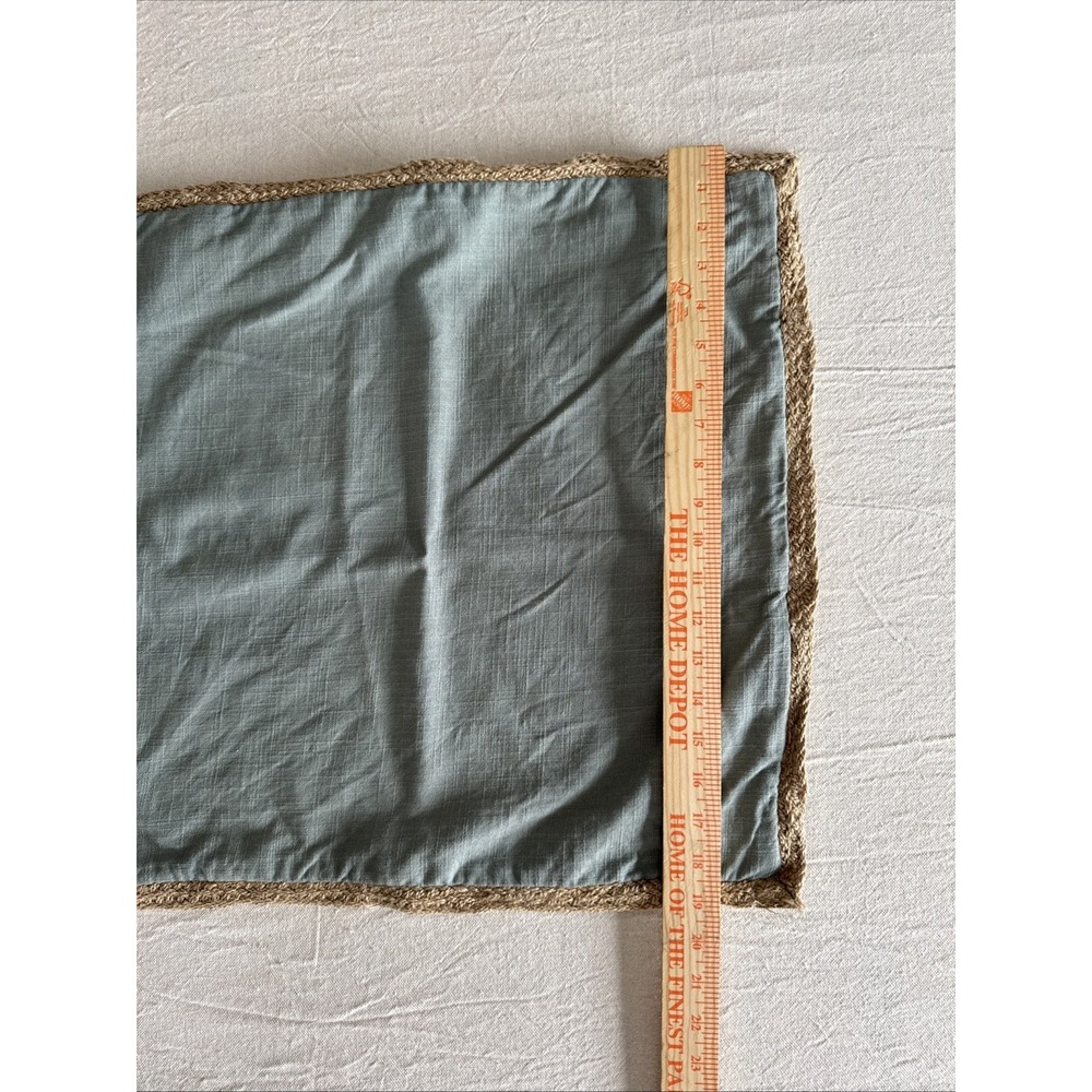 Pier 1 Sage Green Pillow Cover 18x18 Jute Trim Farmhouse Coastal - Picture 6 of 6